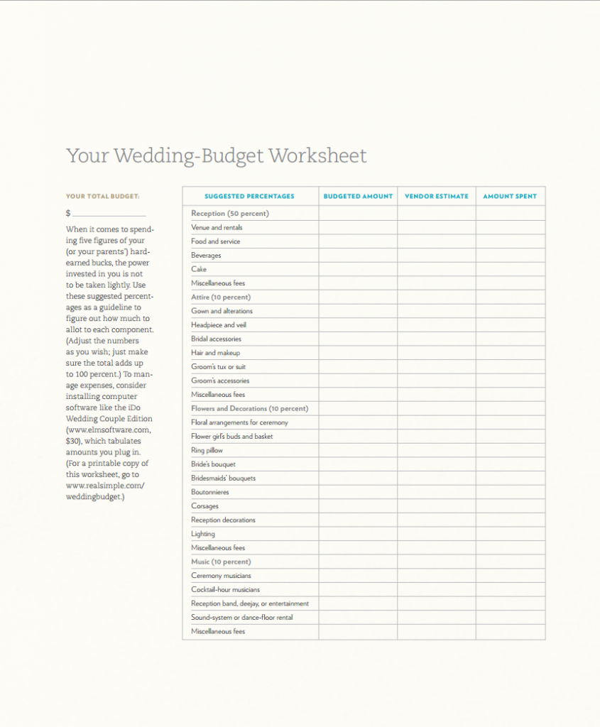  Wedding Budget Checklist Swanky Wedding
