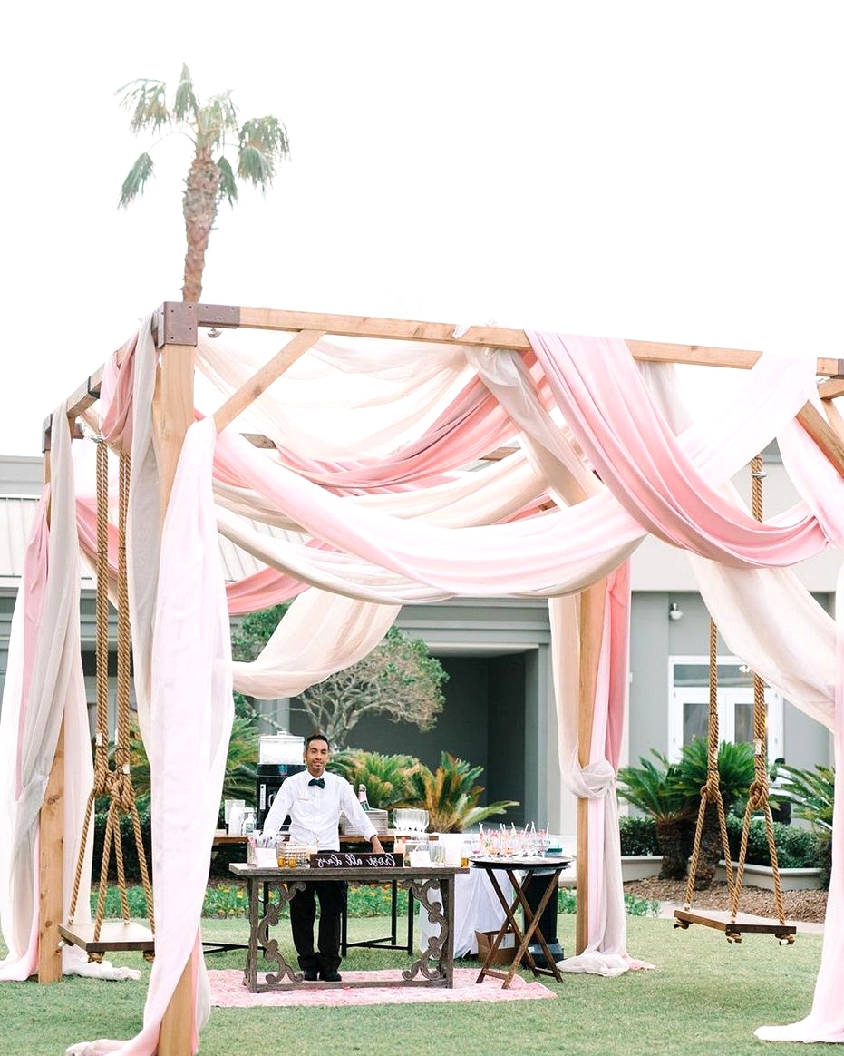 mixed pink wedding drapes 