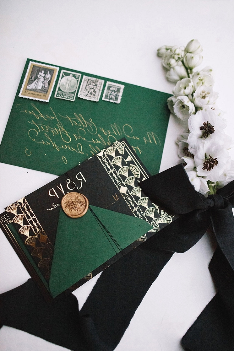Emerald Art Deco Wedding Inspiration | Ode Studios