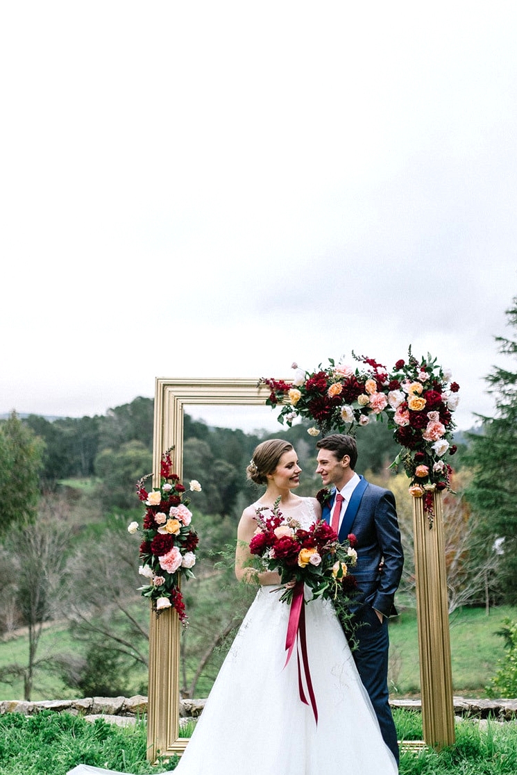 Burgundy & Gold Wedding Inspiration at a Magnificent Manor | Lucinda May Photography