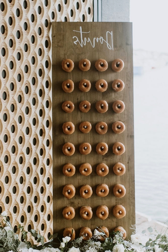 Modern wedding donut wall | Sarah Kennedy Photography