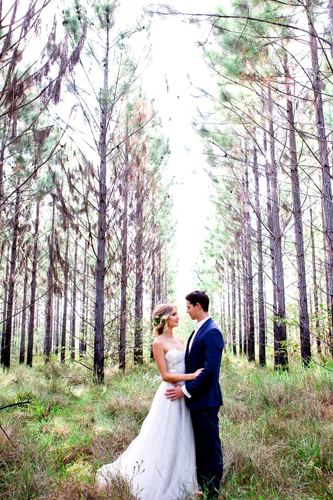 Romantic woodland wedding backdrop