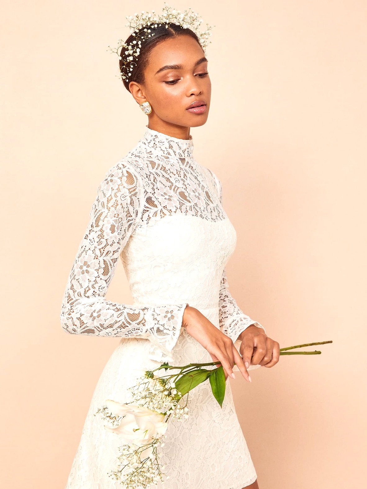 short lace wedding dress