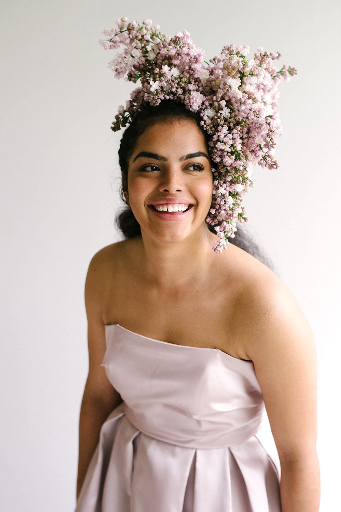flower crown, bridal crown, flowers in hair, lilacs
