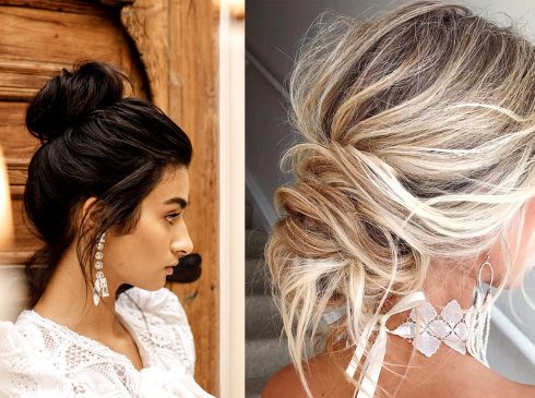 Trending Now: Boho-Chic Messy Bun Wedding Hairstyles