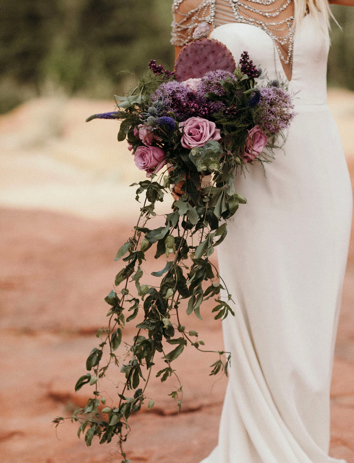 purple cactus bouquet