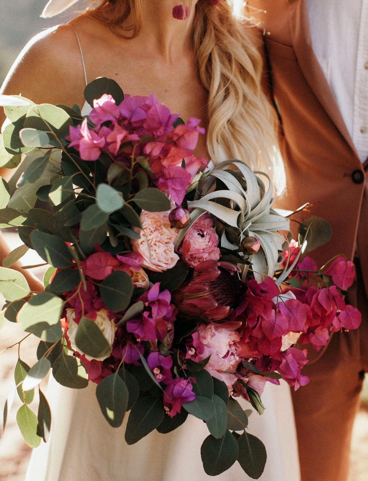 airplant bougainvillea bouquet