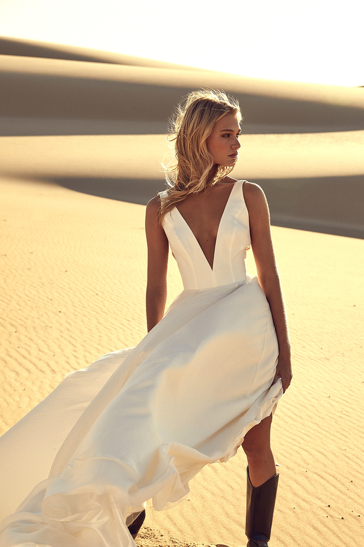 modern wedding dress from CHOSEN by One Day Desert Rose Collection