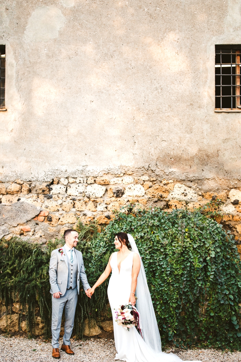 Bride and groom couple in italy at destination wedding