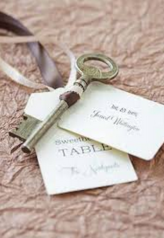 Vintage Key Escort Wedding Cards