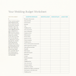 Wedding Budget Worksheet 1