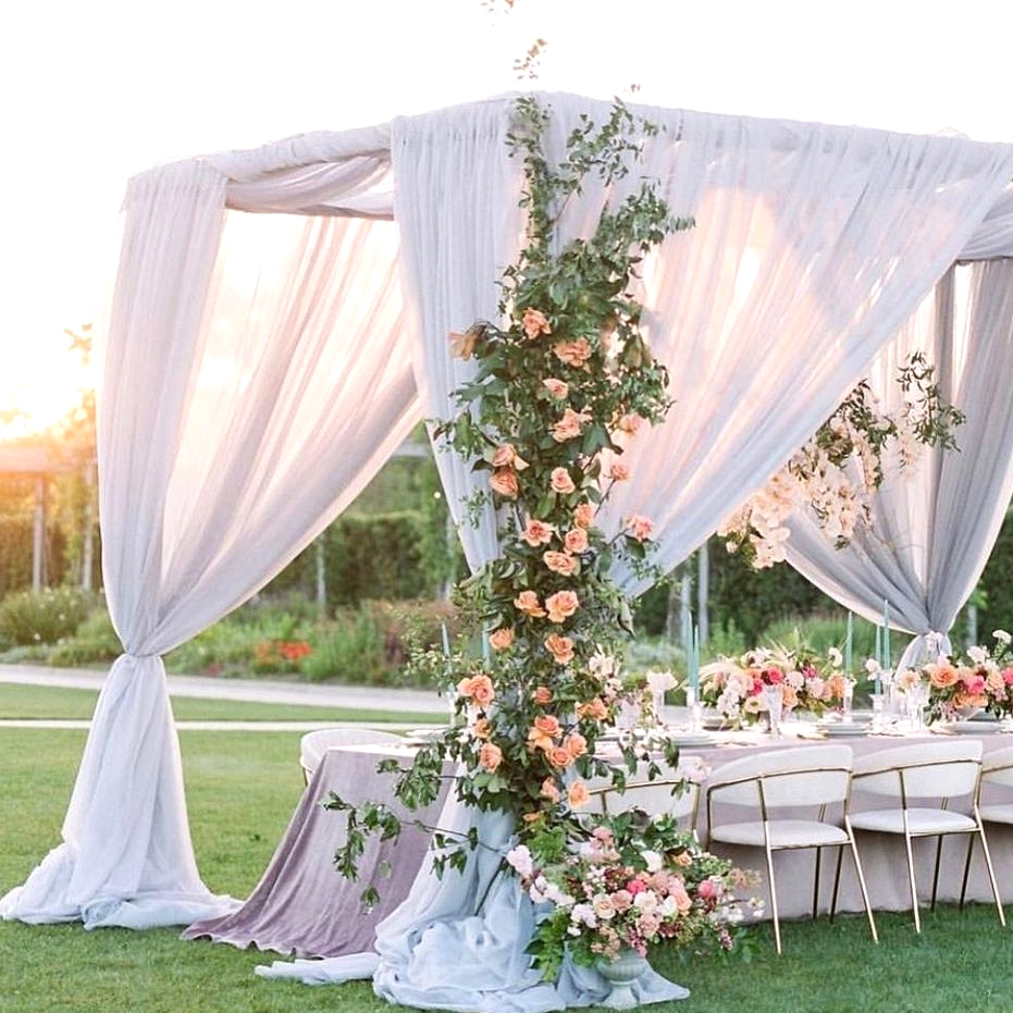 silk draping wedding reception cabana