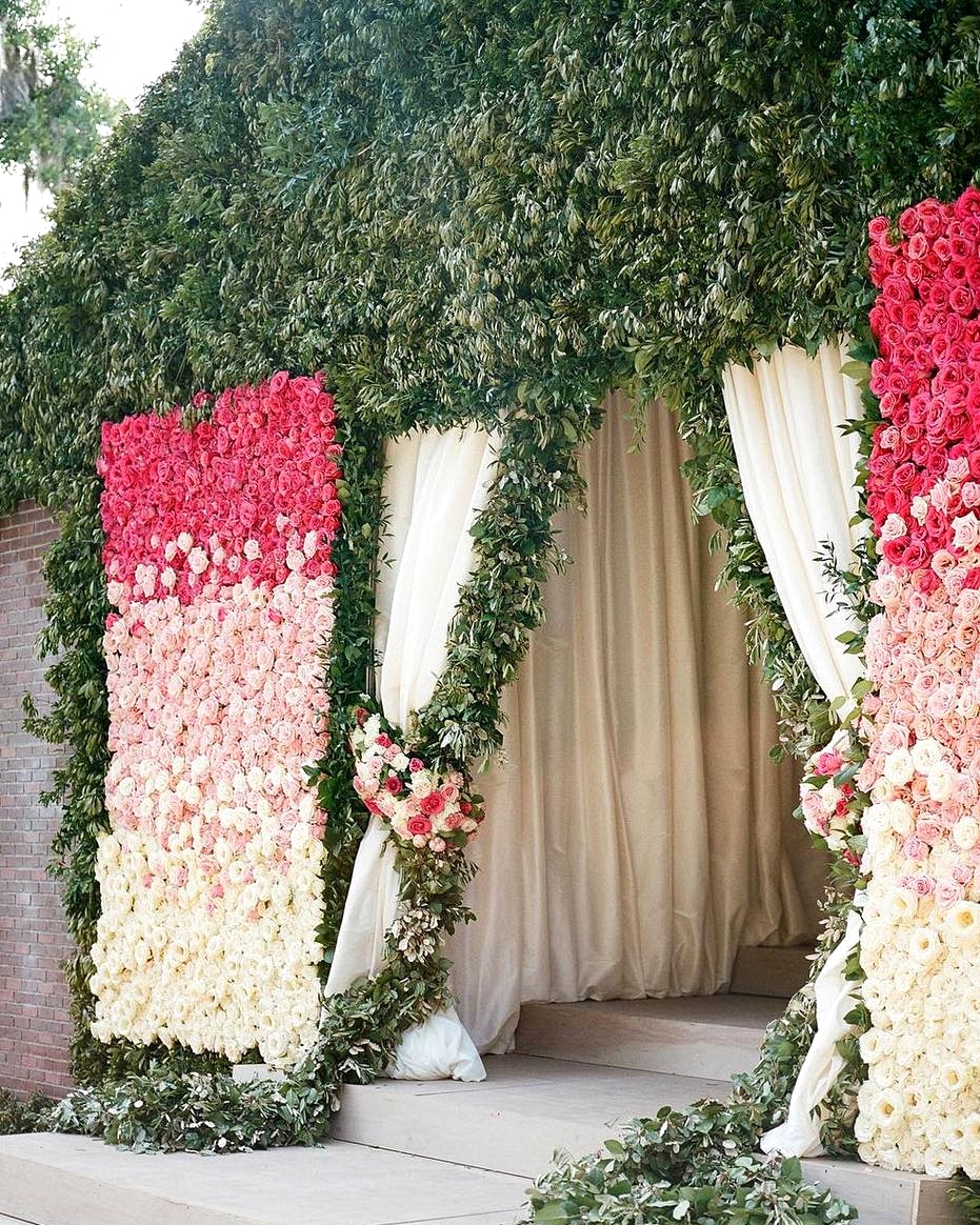 ombre floral wedding reception decor