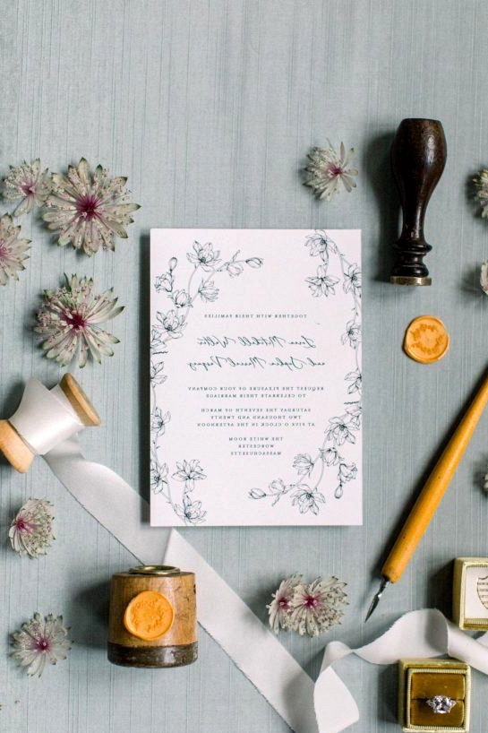 Botanical Sketch Wedding Inspo Teal Honey 025