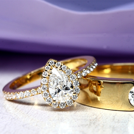 Pear shaped diamond ring