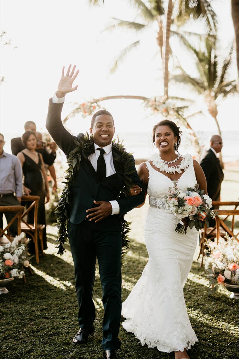 Maui Wedding with Peach Accents + Oceanfront Views ⋆ Ruffled