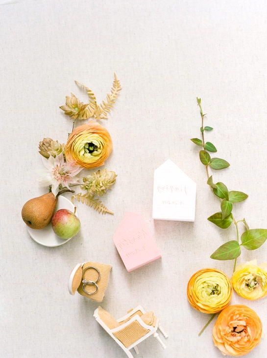 fruit as wedding decor flatlay