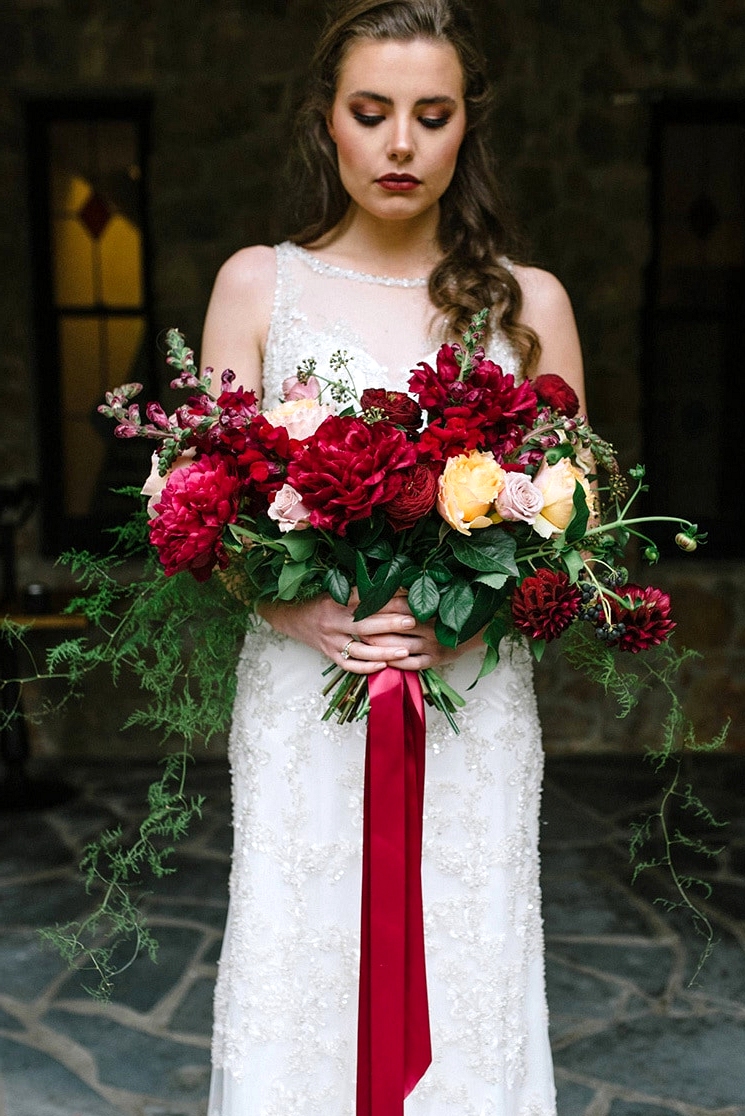 Burgundy & Gold Wedding Inspiration at a Magnificent Manor | Lucinda May Photography