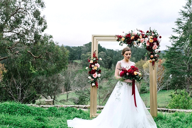 Burgundy & Gold Wedding Inspiration at a Magnificent Manor | Lucinda May Photography