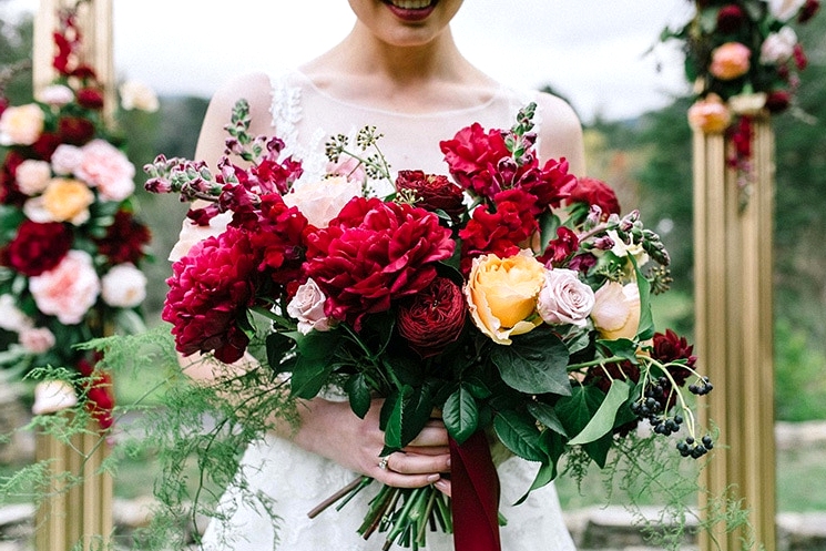 Burgundy & Gold Wedding Inspiration at a Magnificent Manor | Lucinda May Photography