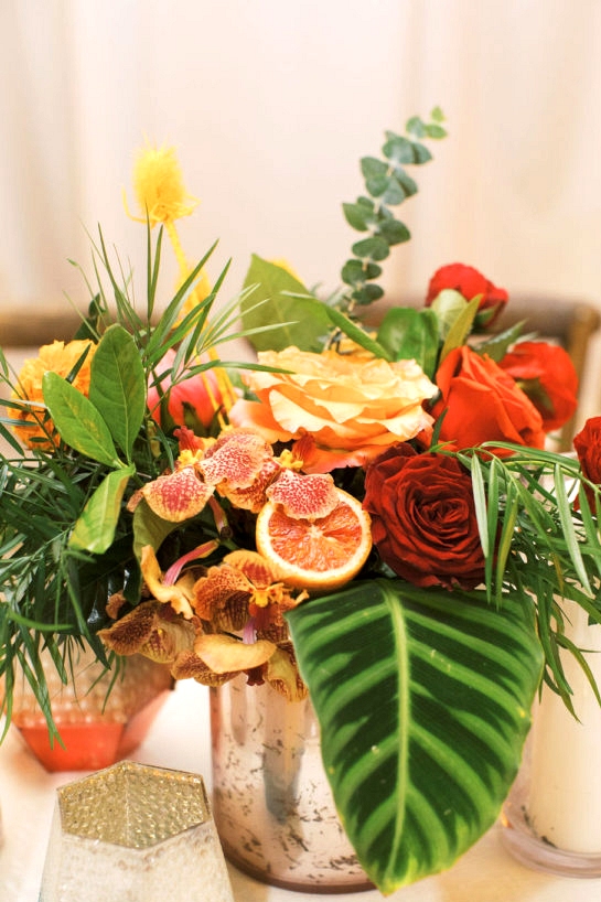 Blood orange slices in centerpieces