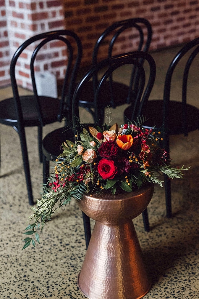 Modern Copper and Burgundy Wedding Inspiration | Raconteur Photography