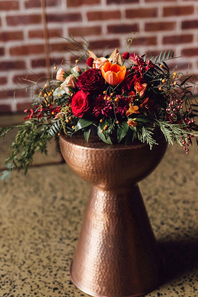 Modern Copper and Burgundy Wedding Inspiration | Raconteur Photography