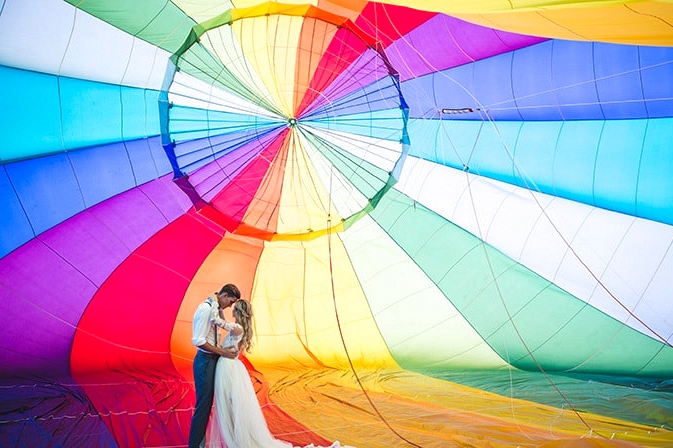 Vibrant Hot Air Balloon Wedding Inspiration | Just For Love Photography