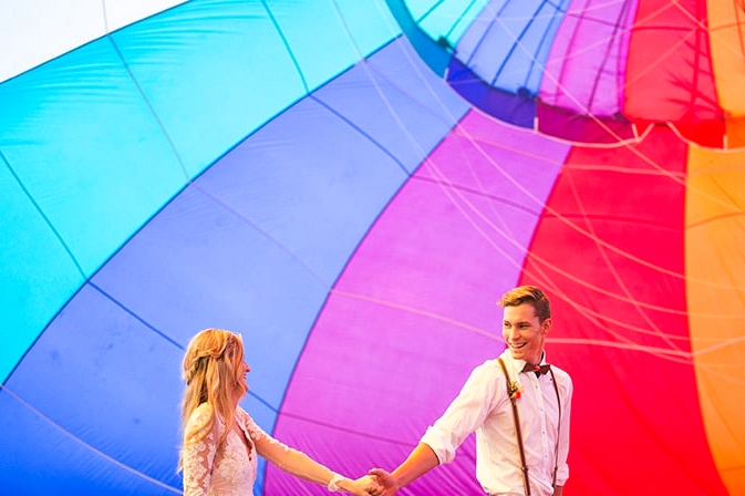 Vibrant Hot Air Balloon Wedding Inspiration | Just For Love Photography