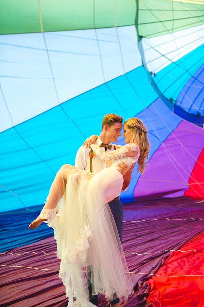 Vibrant Hot Air Balloon Wedding Inspiration | Just For Love Photography