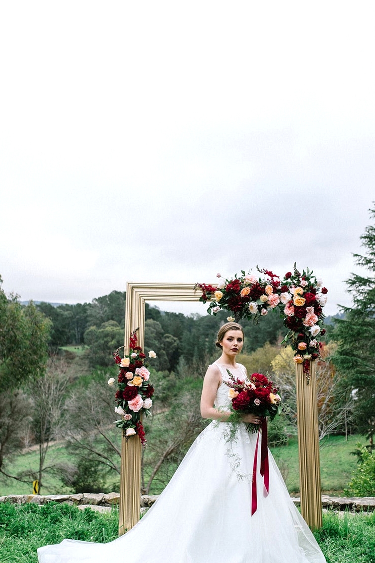 Burgundy & Gold Wedding Inspiration at a Magnificent Manor | Lucinda May Photography