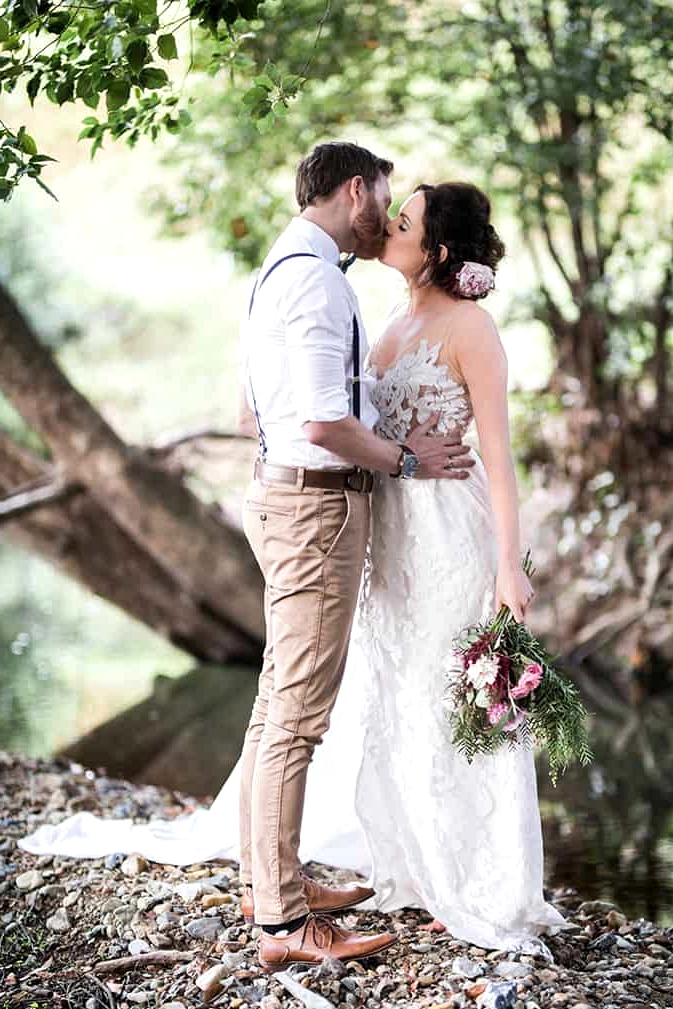 Rustic Boho Wedding Inspiration in Blush and Olive | Katrina Cram Photography