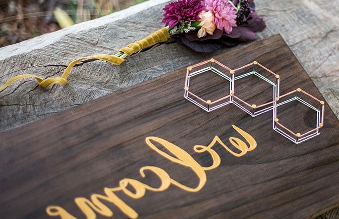 Geometric Wedding Inspiration in Burgundy and Gold | Blush & Mint Photography