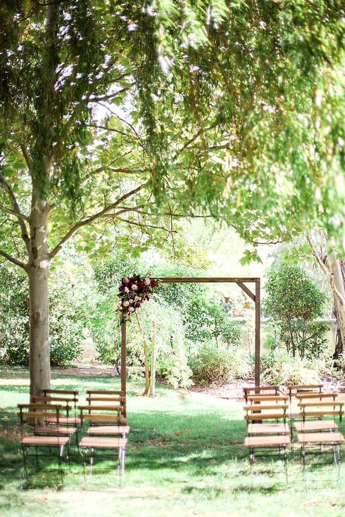 Geometric Wedding Inspiration in Burgundy and Gold | Blush & Mint Photography