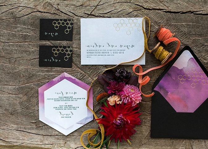 Geometric Wedding Inspiration in Burgundy and Gold | Blush & Mint Photography