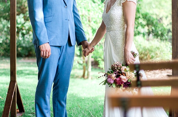 Geometric Wedding Inspiration in Burgundy and Gold | Blush & Mint Photography