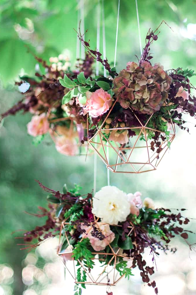 Geometric Wedding Inspiration in Burgundy and Gold | Blush & Mint Photography