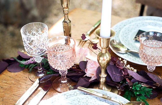 Geometric Wedding Inspiration in Burgundy and Gold | Blush & Mint Photography