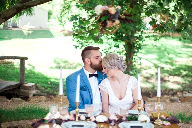 Geometric Wedding Inspiration in Burgundy and Gold | Blush & Mint Photography