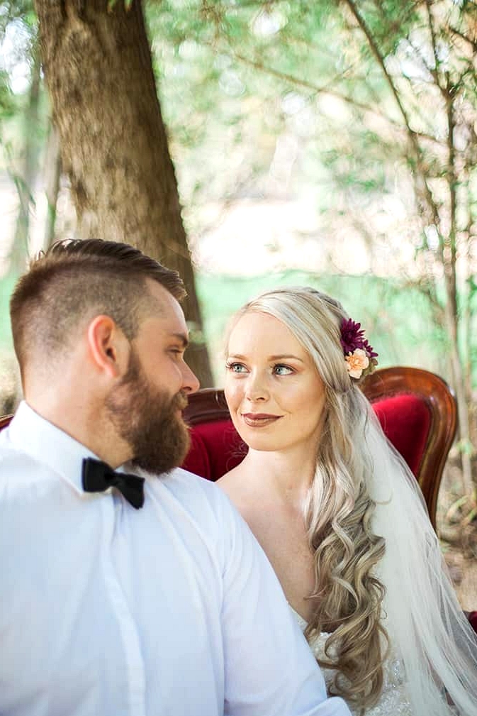 Geometric Wedding Inspiration in Burgundy and Gold | Blush & Mint Photography