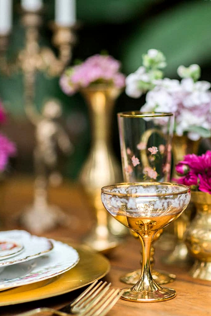 Vintage gold glassware