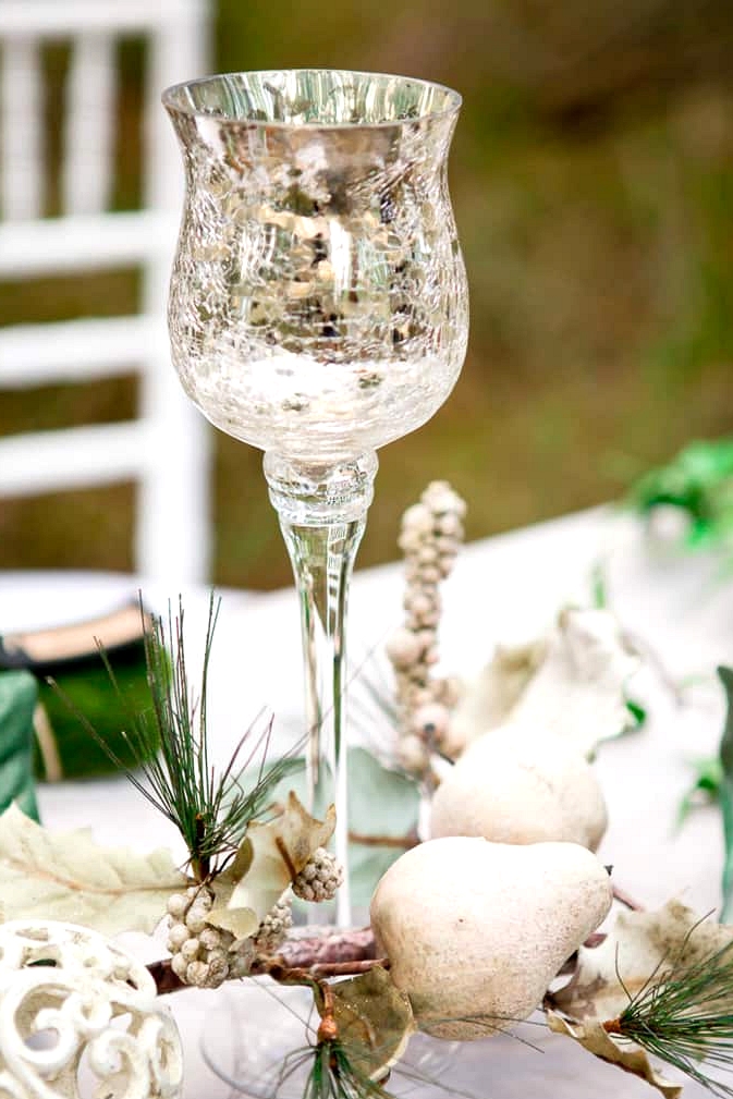 Woodland wedding reception decor