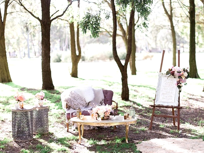 Romantic boho wedding lounge