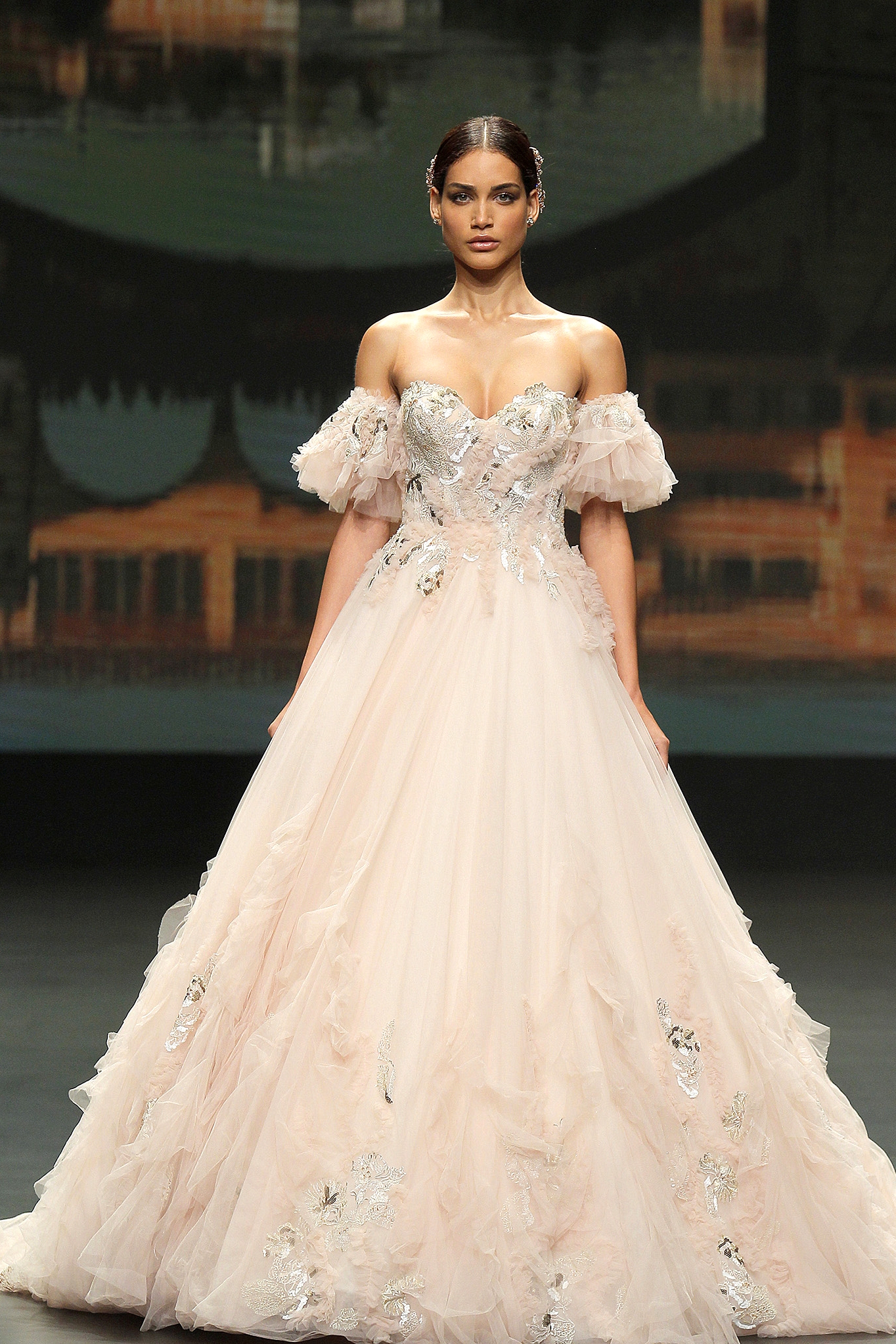 blush wedding dress