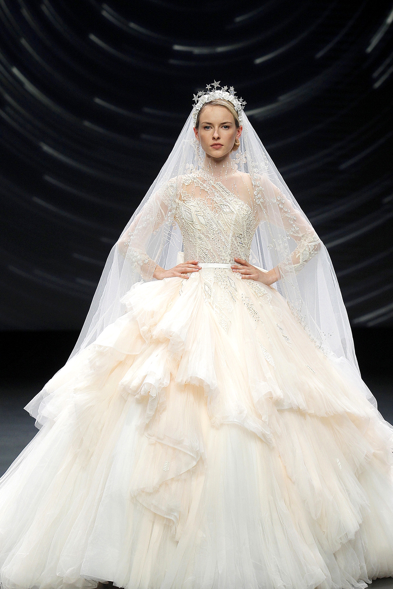 peach ballgown