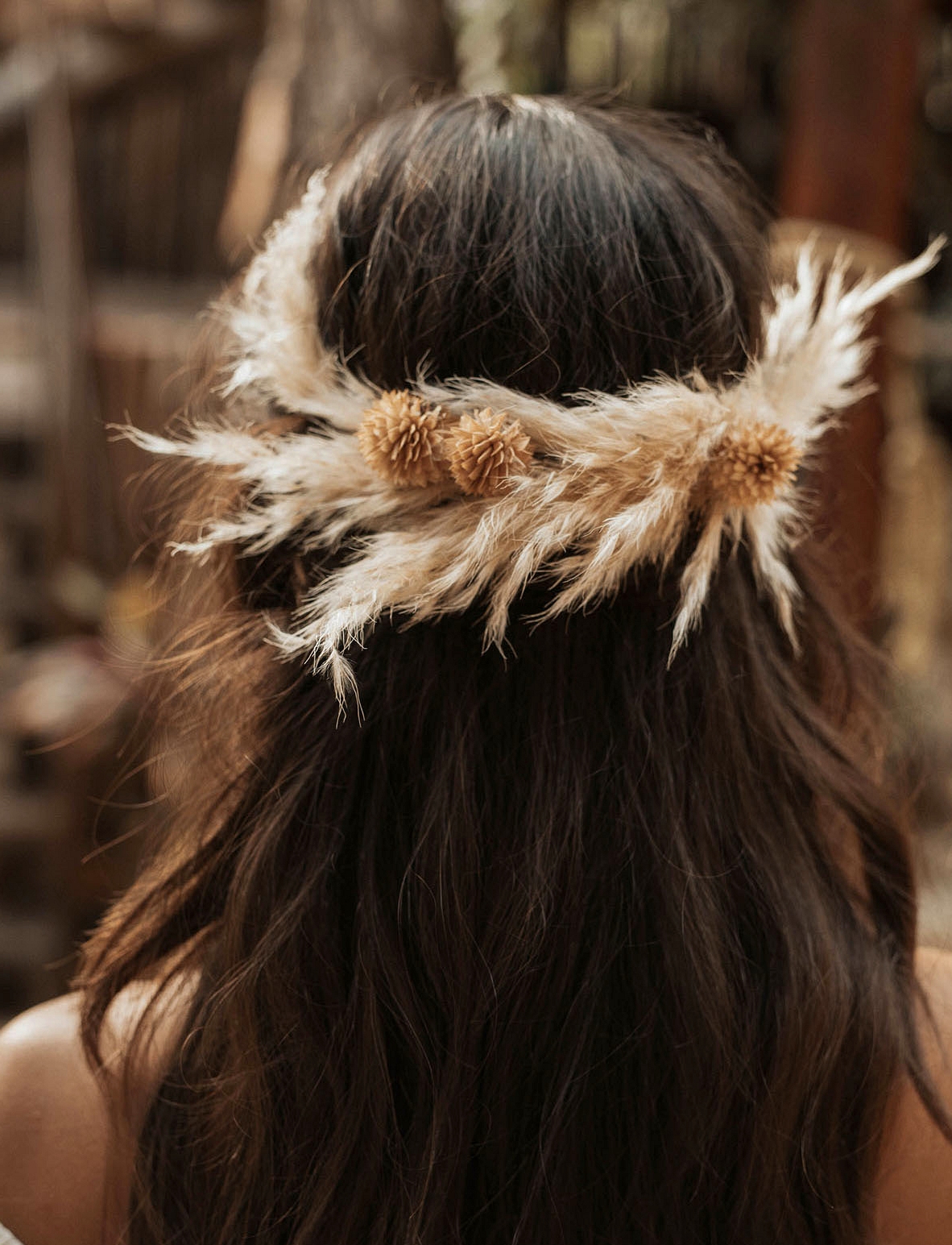 pampas grass hairpiece