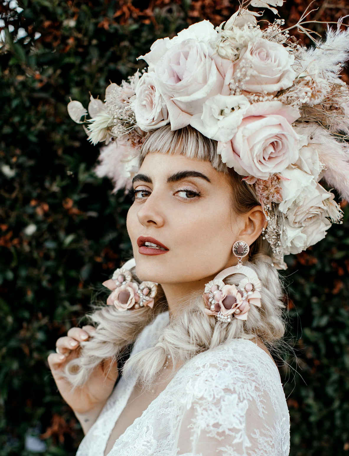 bridal floral hairpiece 