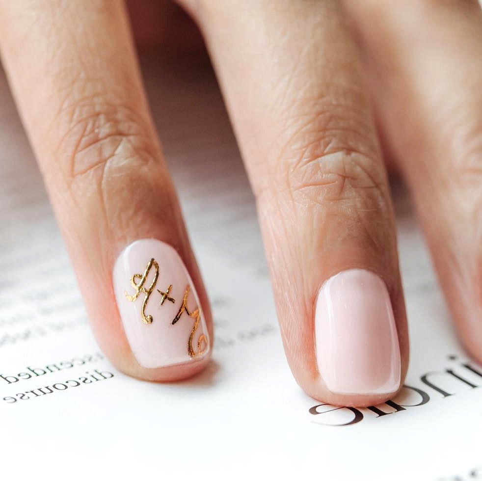 initials wedding manicure