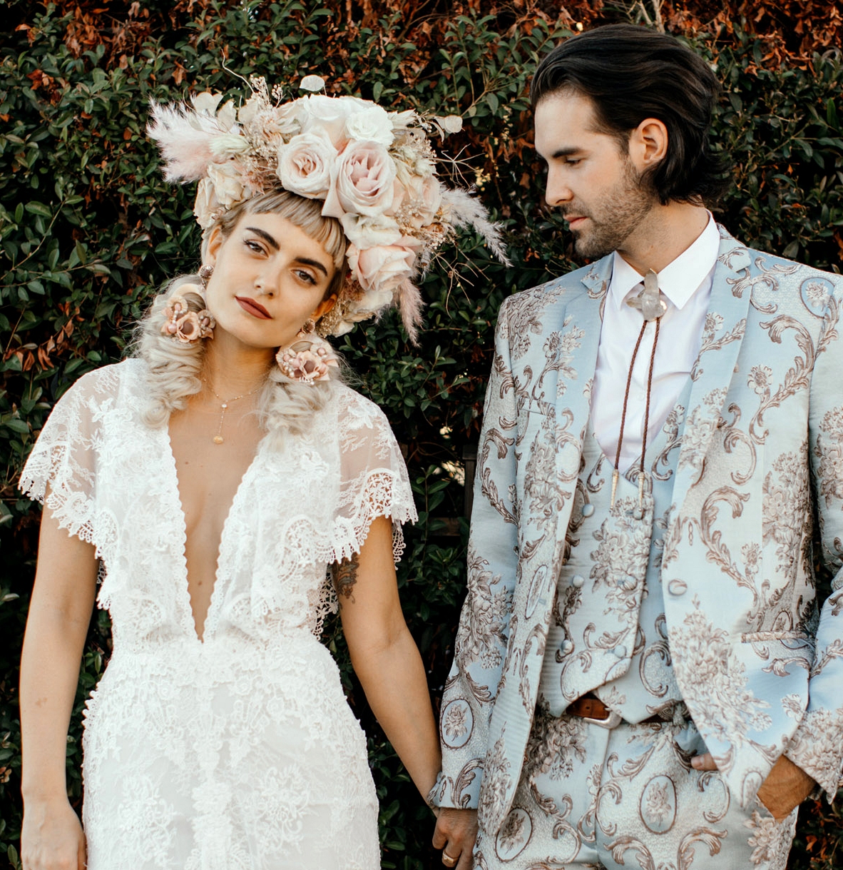 floral crown with pampas grass