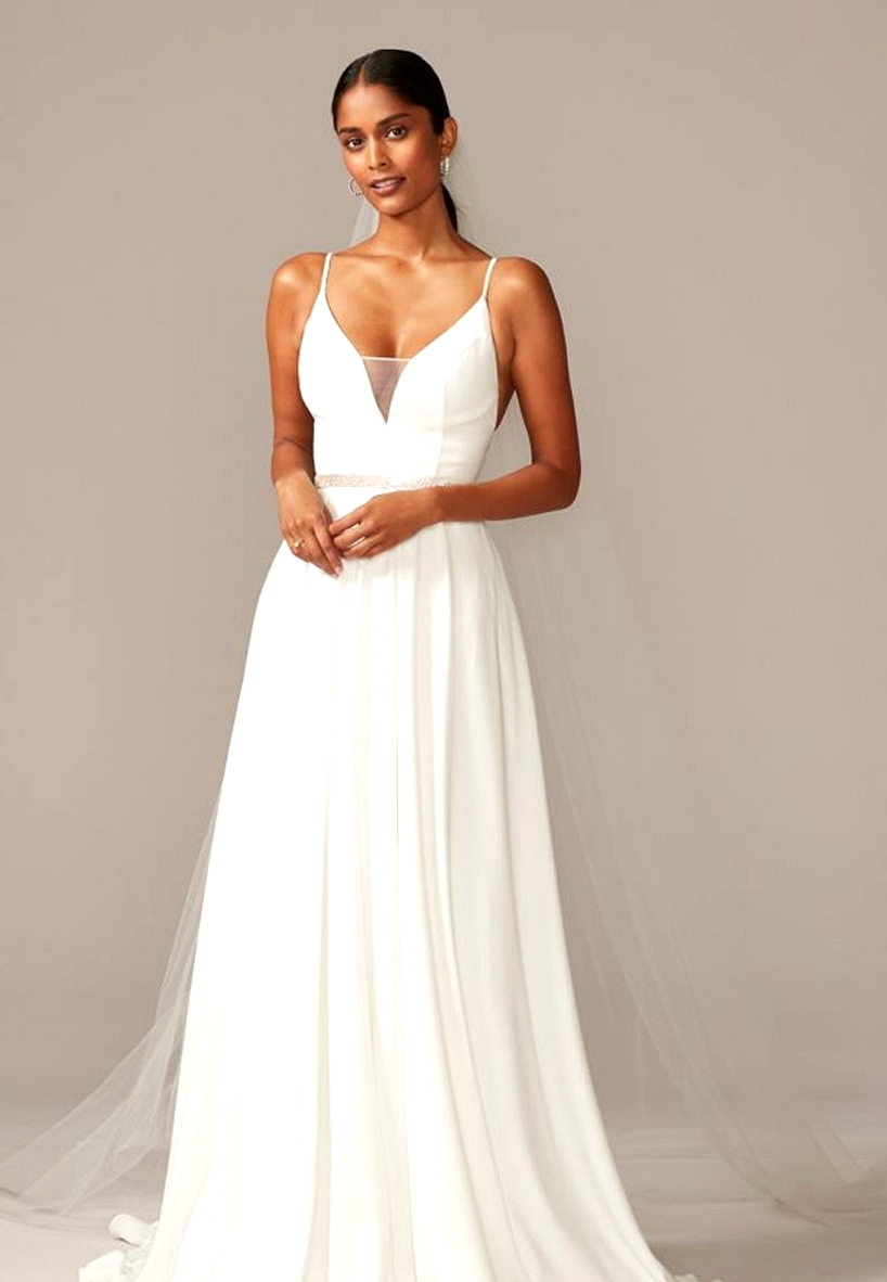 David's Bridal Simple Modern Wedding Dress